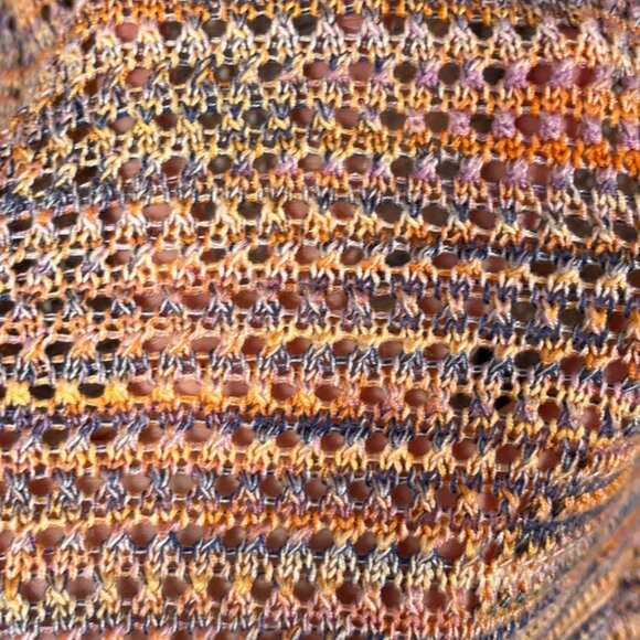 John Paul Richard Womens Open Knit Sweater XL Multicolor Stripe Beachy Bohemian - Picture 4 of 7